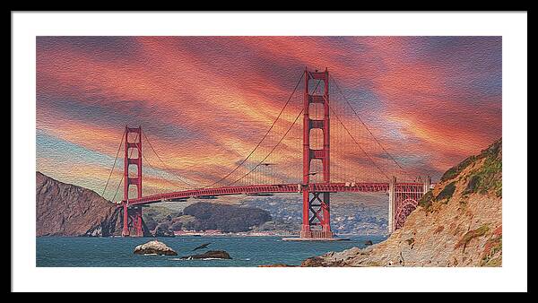 Golde Gate from Baker Beach San Francisco - Framed Print