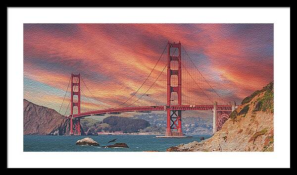 Golde Gate from Baker Beach San Francisco - Framed Print