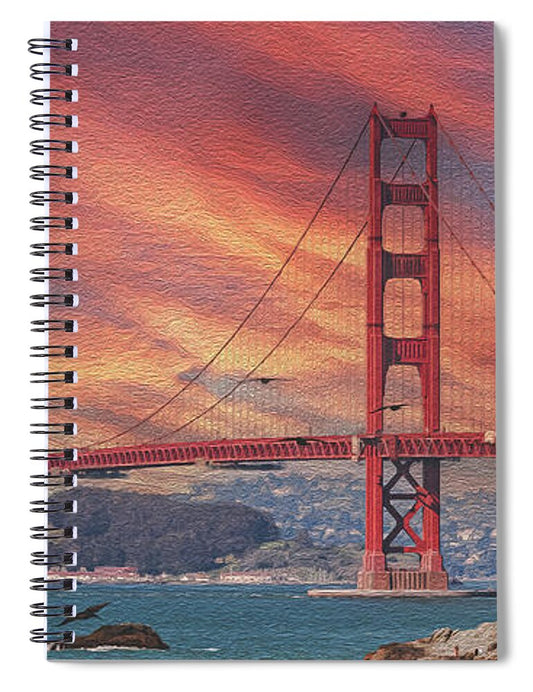 Golde Gate from Baker Beach San Francisco - Spiral Notebook