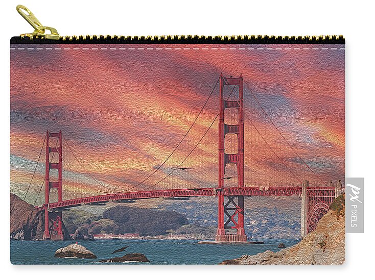 Golde Gate from Baker Beach San Francisco - Zip Pouch