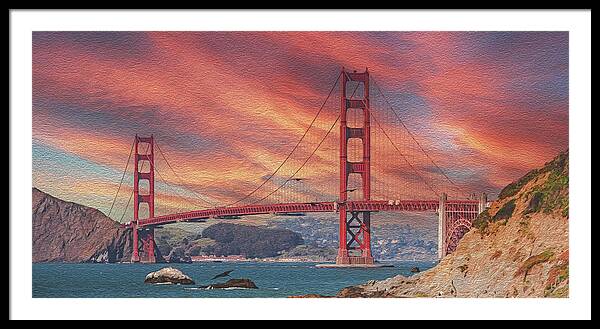 Golde Gate from Baker Beach San Francisco - Framed Print