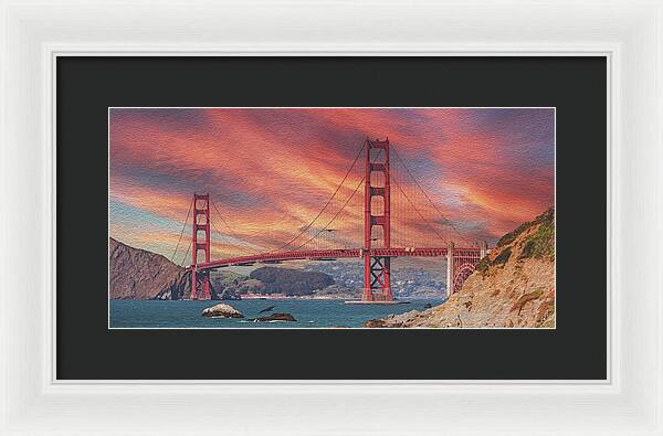 Golde Gate from Baker Beach San Francisco - Framed Print