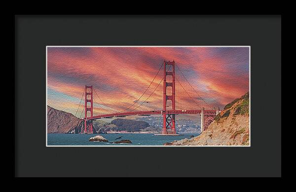 Golde Gate from Baker Beach San Francisco - Framed Print