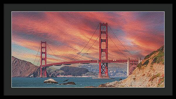 Golde Gate from Baker Beach San Francisco - Framed Print