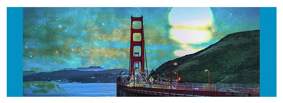 Golden Gate Bridge and Artistic Moon Landscape - Yoga Mat