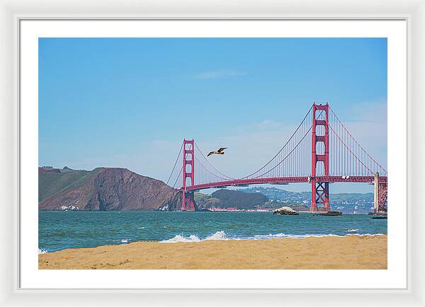 Golden Gate Bridge San Francisco Baker Beach - Framed Print