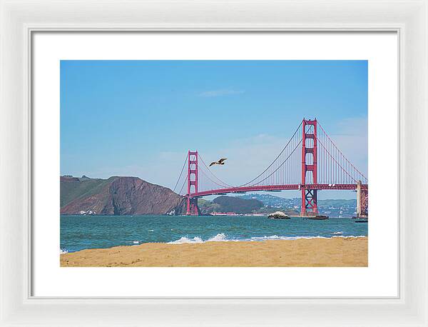 Golden Gate Bridge San Francisco Baker Beach - Framed Print