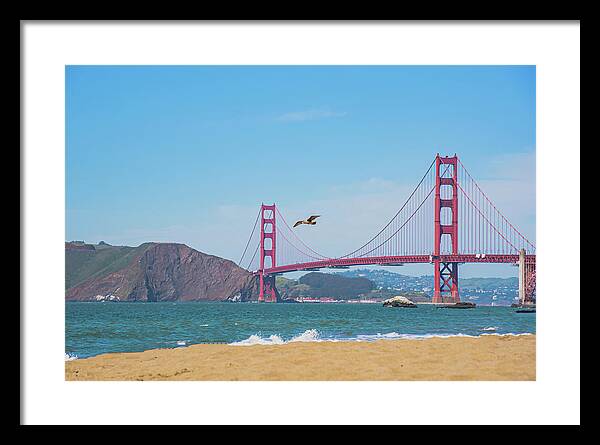 Golden Gate Bridge San Francisco Baker Beach - Framed Print