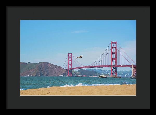 Golden Gate Bridge San Francisco Baker Beach - Framed Print