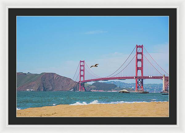 Golden Gate Bridge San Francisco Baker Beach - Framed Print