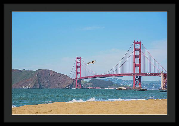 Golden Gate Bridge San Francisco Baker Beach - Framed Print