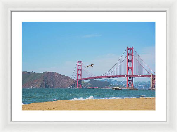 Golden Gate Bridge San Francisco Baker Beach - Framed Print