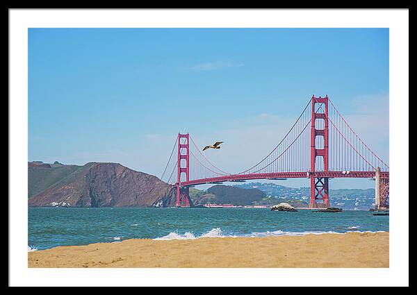 Golden Gate Bridge San Francisco Baker Beach - Framed Print