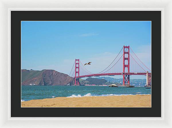 Golden Gate Bridge San Francisco Baker Beach - Framed Print