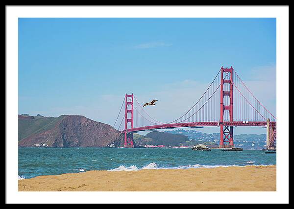 Golden Gate Bridge San Francisco Baker Beach - Framed Print