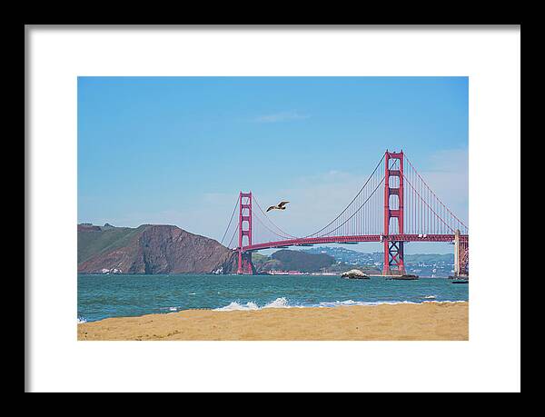Golden Gate Bridge San Francisco Baker Beach - Framed Print