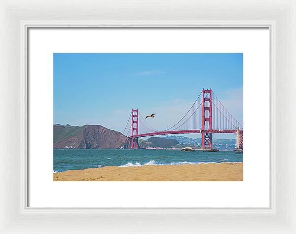 Golden Gate Bridge San Francisco Baker Beach - Framed Print