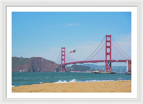 Golden Gate Bridge San Francisco Baker Beach - Framed Print