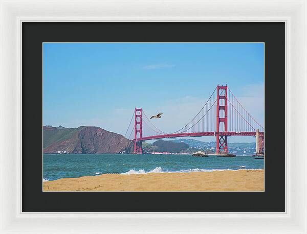 Golden Gate Bridge San Francisco Baker Beach - Framed Print