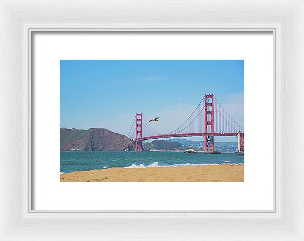 Golden Gate Bridge San Francisco Baker Beach - Framed Print