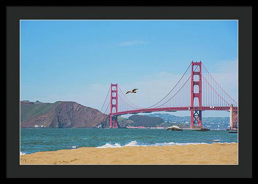 Golden Gate Bridge San Francisco Baker Beach - Framed Print