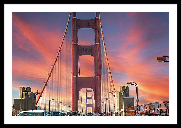 Golden Gate Closeup Art - Framed Print
