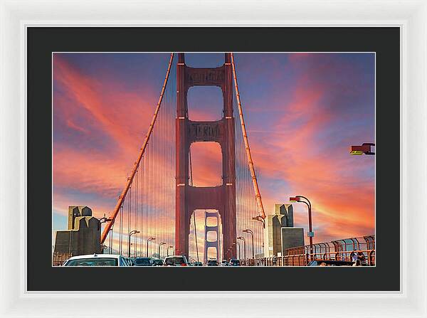 Golden Gate Closeup Art - Framed Print