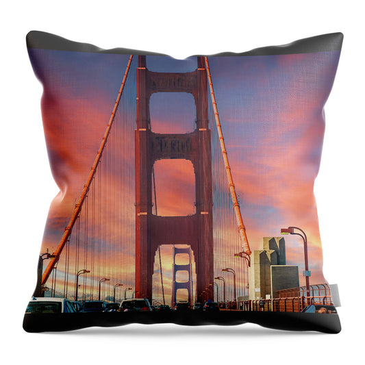 Golden Gate Closeup Art - Throw Pillow