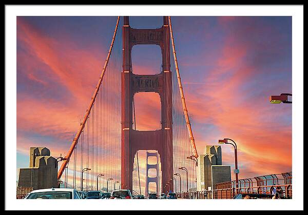 Golden Gate Closeup Art - Framed Print
