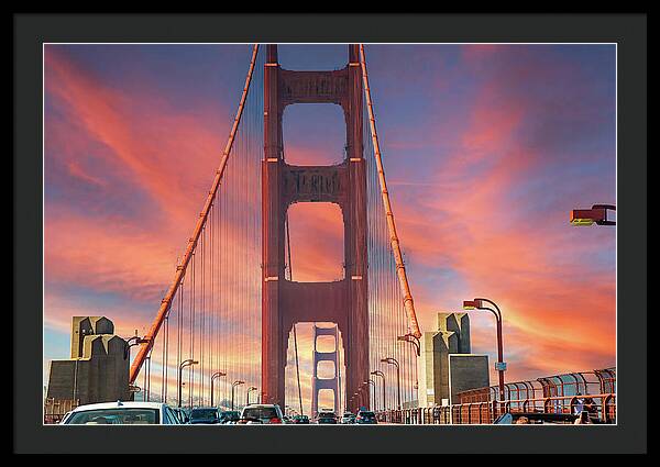 Golden Gate Closeup Art - Framed Print