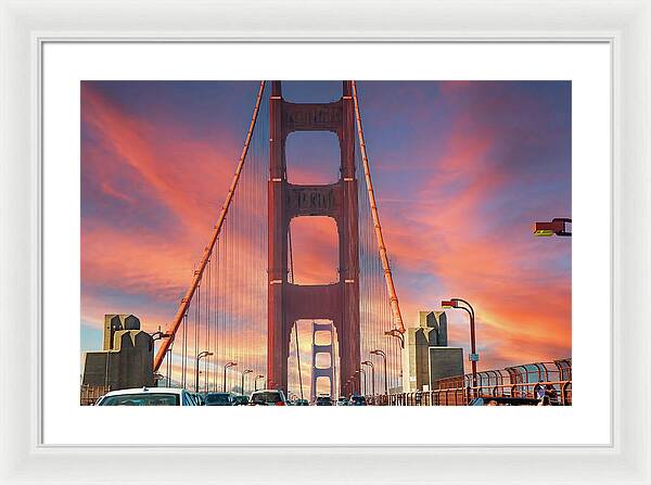 Golden Gate Closeup Art - Framed Print