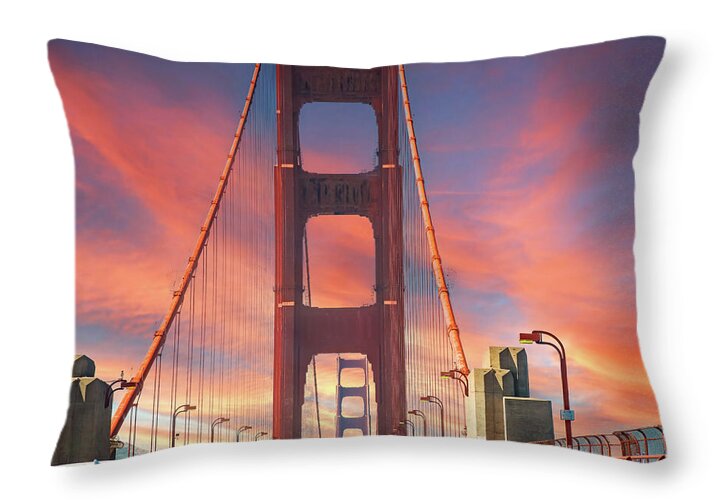 Golden Gate Closeup Art - Throw Pillow
