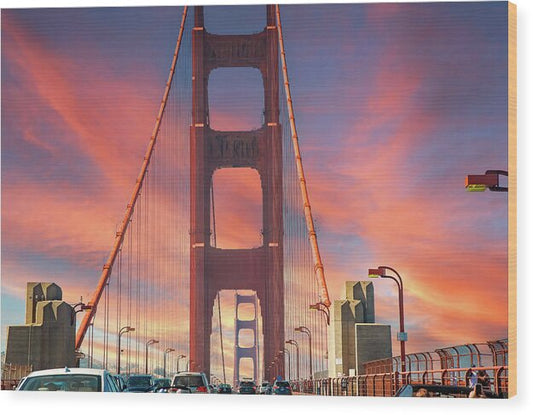Golden Gate Closeup Art - Wood Print