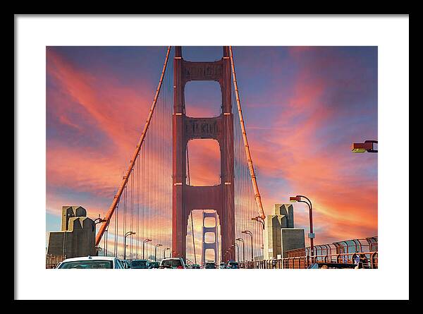 Golden Gate Closeup Art - Framed Print