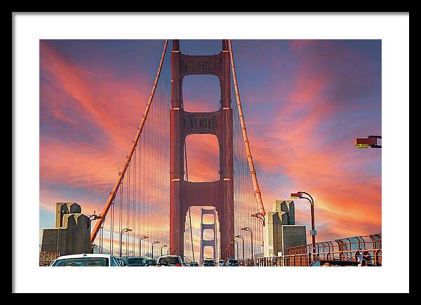 Golden Gate Closeup Art - Framed Print