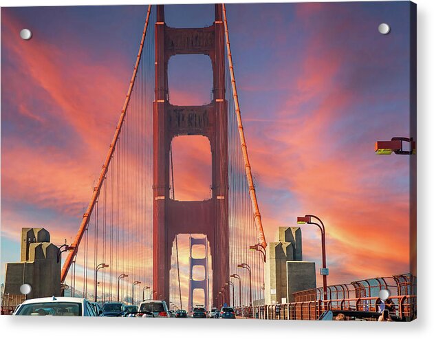 Golden Gate Closeup Art - Acrylic Print