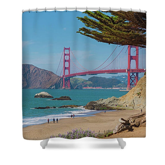 Golden Gate Landscape - Shower Curtain