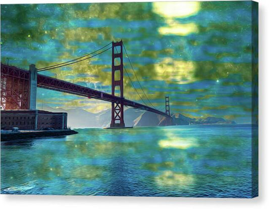 Golden Light on a Goldne day in the Golden Gate Bridge - Canvas Print