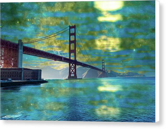 Golden Light on a Goldne day in the Golden Gate Bridge - Canvas Print