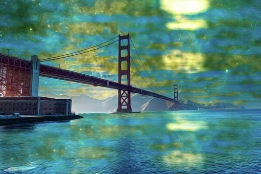 Golden Light on a Goldne day in the Golden Gate Bridge - Art Print