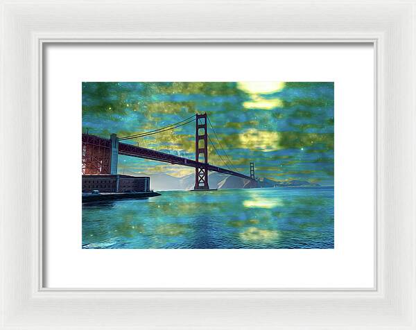 Golden Light on a Goldne day in the Golden Gate Bridge - Framed Print