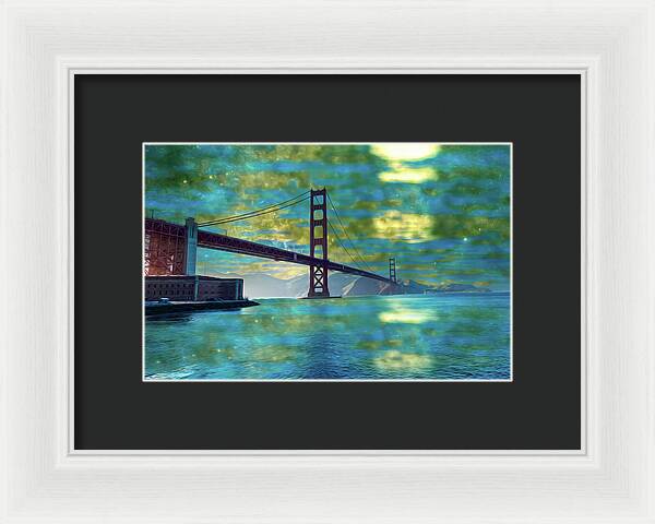 Golden Light on a Goldne day in the Golden Gate Bridge - Framed Print