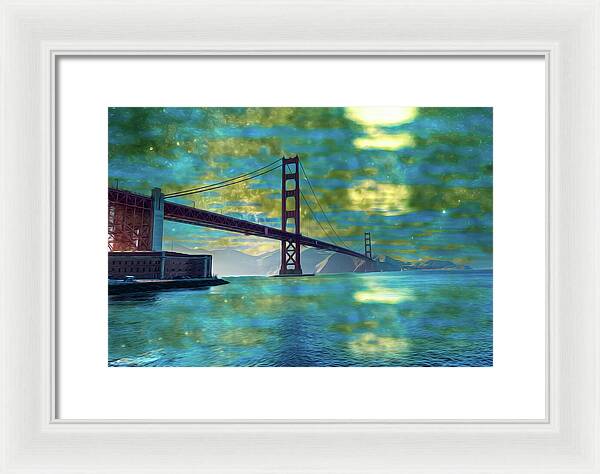 Golden Light on a Goldne day in the Golden Gate Bridge - Framed Print