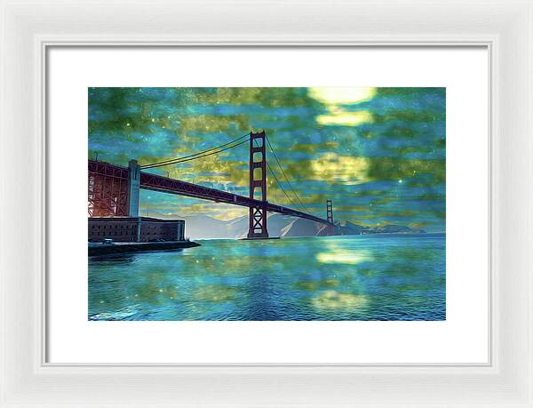 Golden Light on a Goldne day in the Golden Gate Bridge - Framed Print