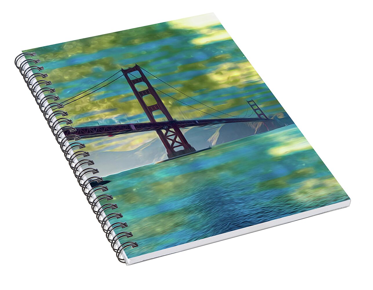 Golden Light on a Goldne day in the Golden Gate Bridge - Spiral Notebook