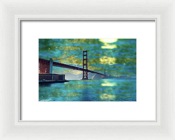 Golden Light on a Goldne day in the Golden Gate Bridge - Framed Print