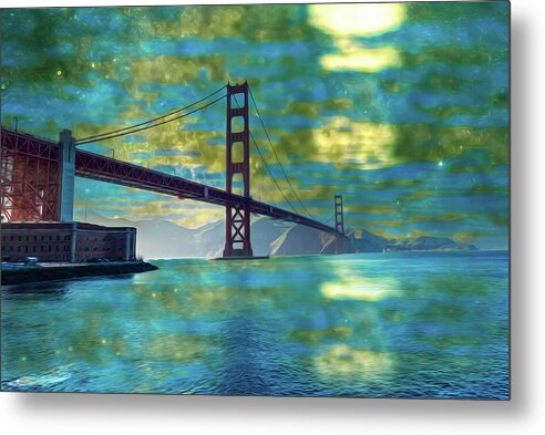Golden Light on a Goldne day in the Golden Gate Bridge - Metal Print