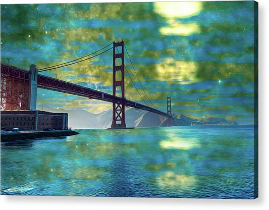 Golden Light on a Goldne day in the Golden Gate Bridge - Acrylic Print