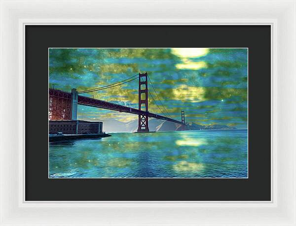 Golden Light on a Goldne day in the Golden Gate Bridge - Framed Print