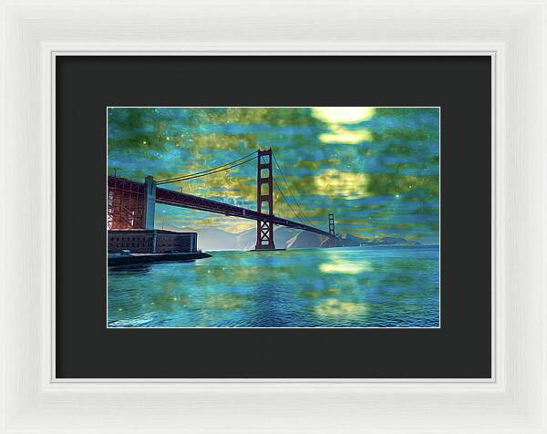 Golden Light on a Goldne day in the Golden Gate Bridge - Framed Print